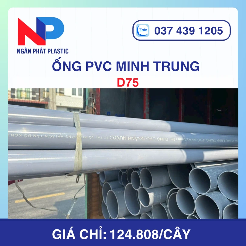 Ống Nhựa UPVC D75 Minh Trung Bơm Cát